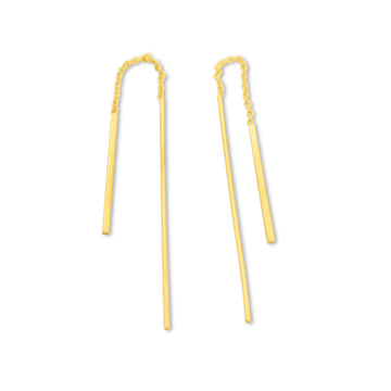 Both ways bar earrings in gold