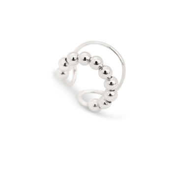Bubble ear cuff in silver