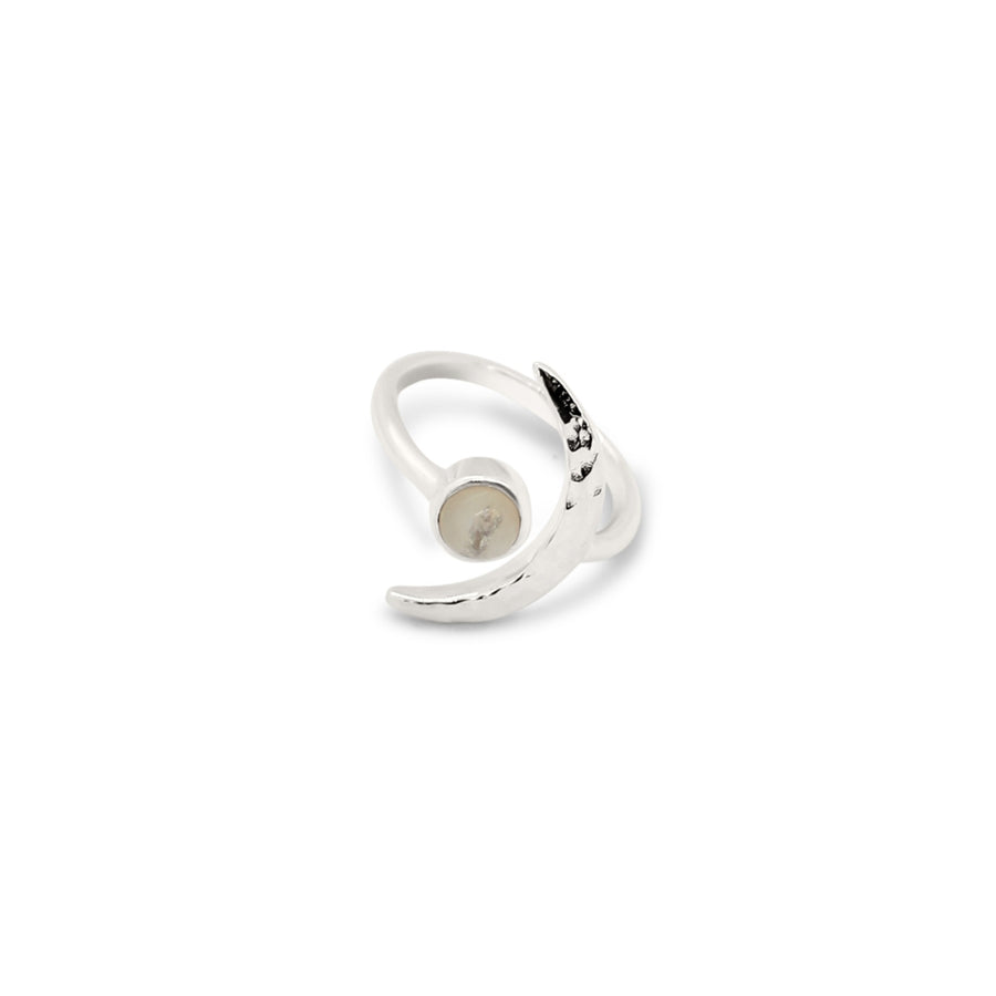 Moon ring with a moonstone gem