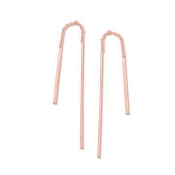Both ways bar earrings in rose gold