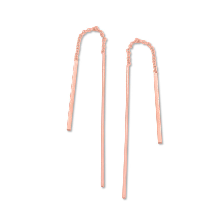Both ways bar earrings in rose gold