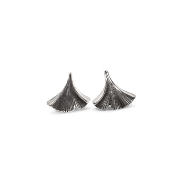 Ginko leaf earring in black