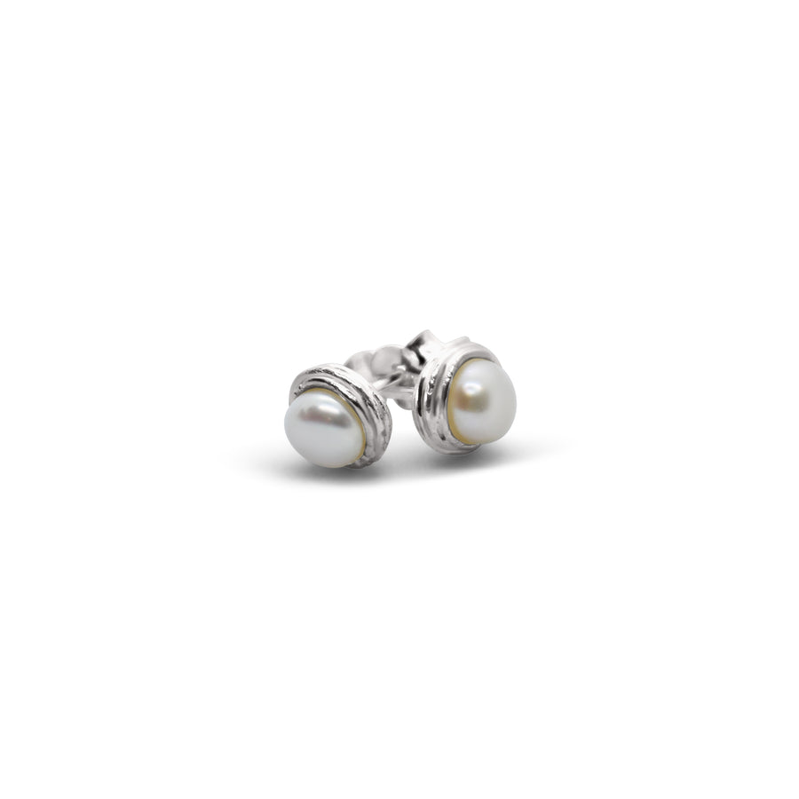 Silver and pearl studs