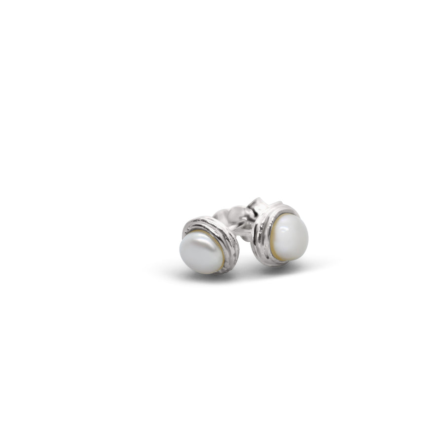 Silver and pearl studs