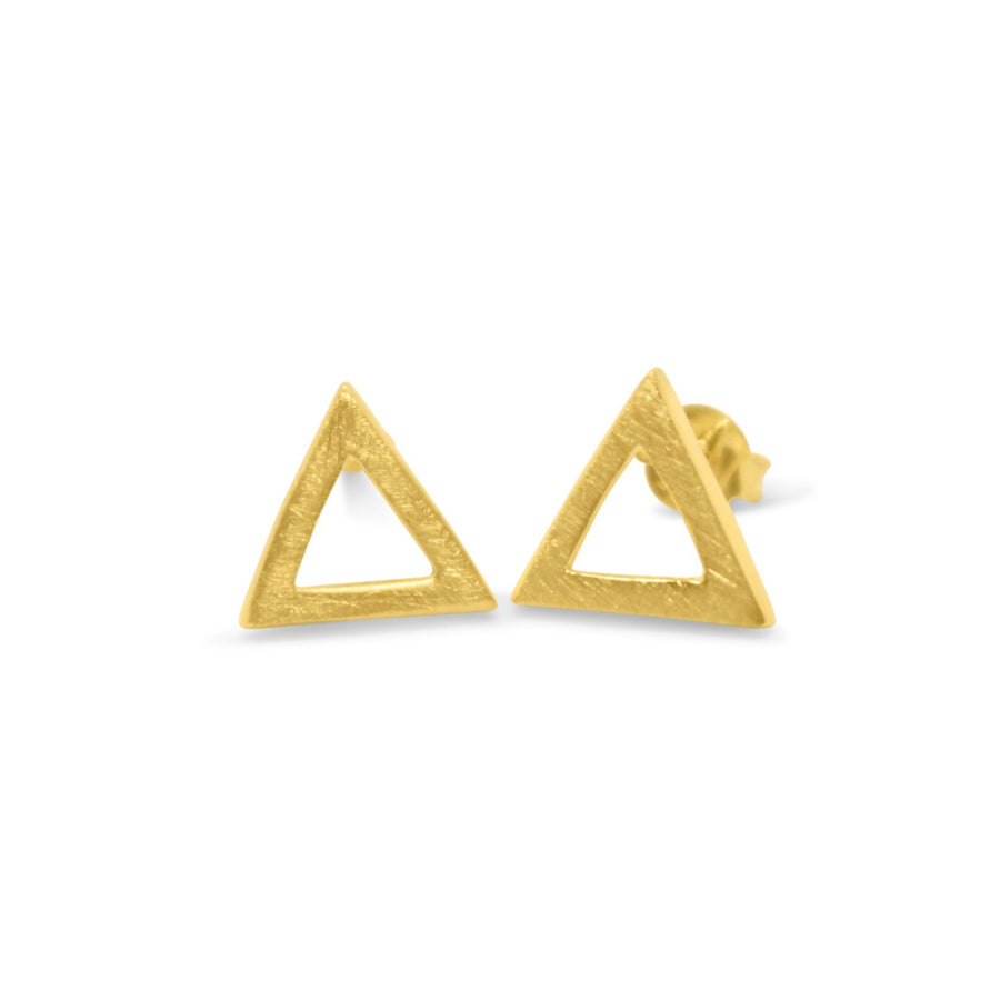 Triangle studs gold matt