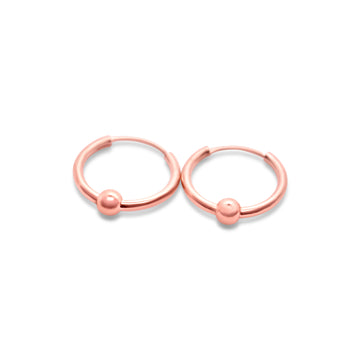 Small hoops with a ball in rose gold