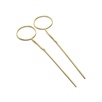 Both ways circle earrings gold