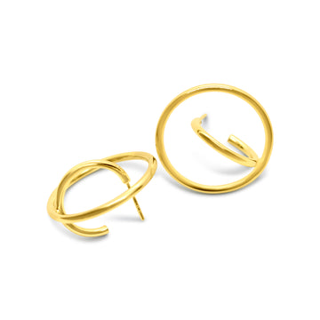 Center double hoop in gold