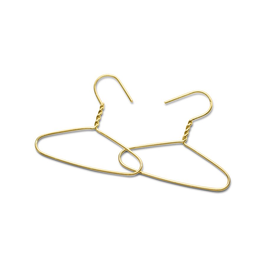 Coat hanger earring in sterling silver