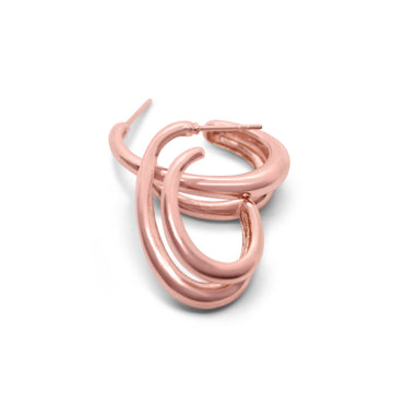 Double oval hoops in rose gold