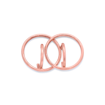 Center double hoops in rose gold
