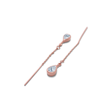Joyfull tear hanging earrings rose gold