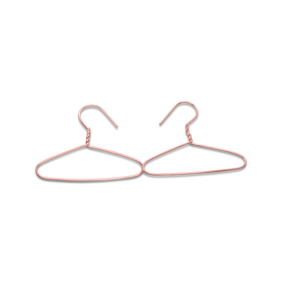Coat hanger earring in sterling silver