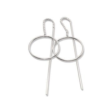 Both ways circle earrings silver