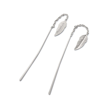 Chained feather earrings