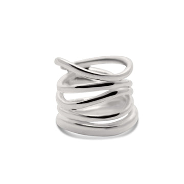 Wavy ring silver