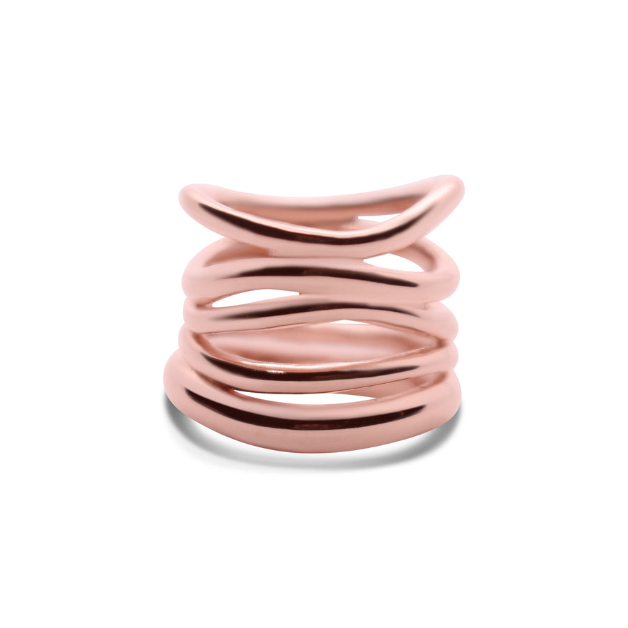 Wavy ring rose gold