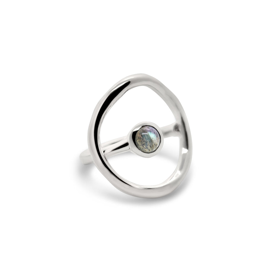 Around the world ring silver