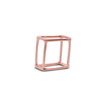 Squared geometric ring rose gold