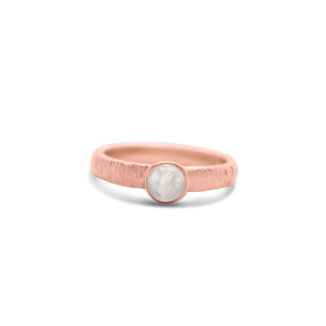 Textured gem ring rose gold