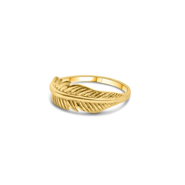 Feather ring in gold