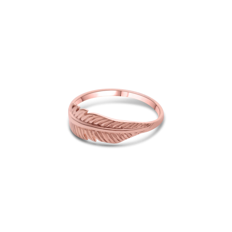 Feather ring in rose gold