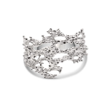 Coral ring silver