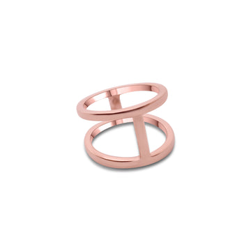 Bridge ring in rose gold
