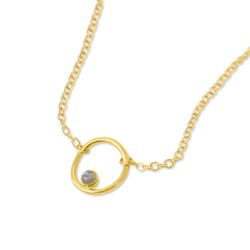 Freeform necklace with labradorite gold