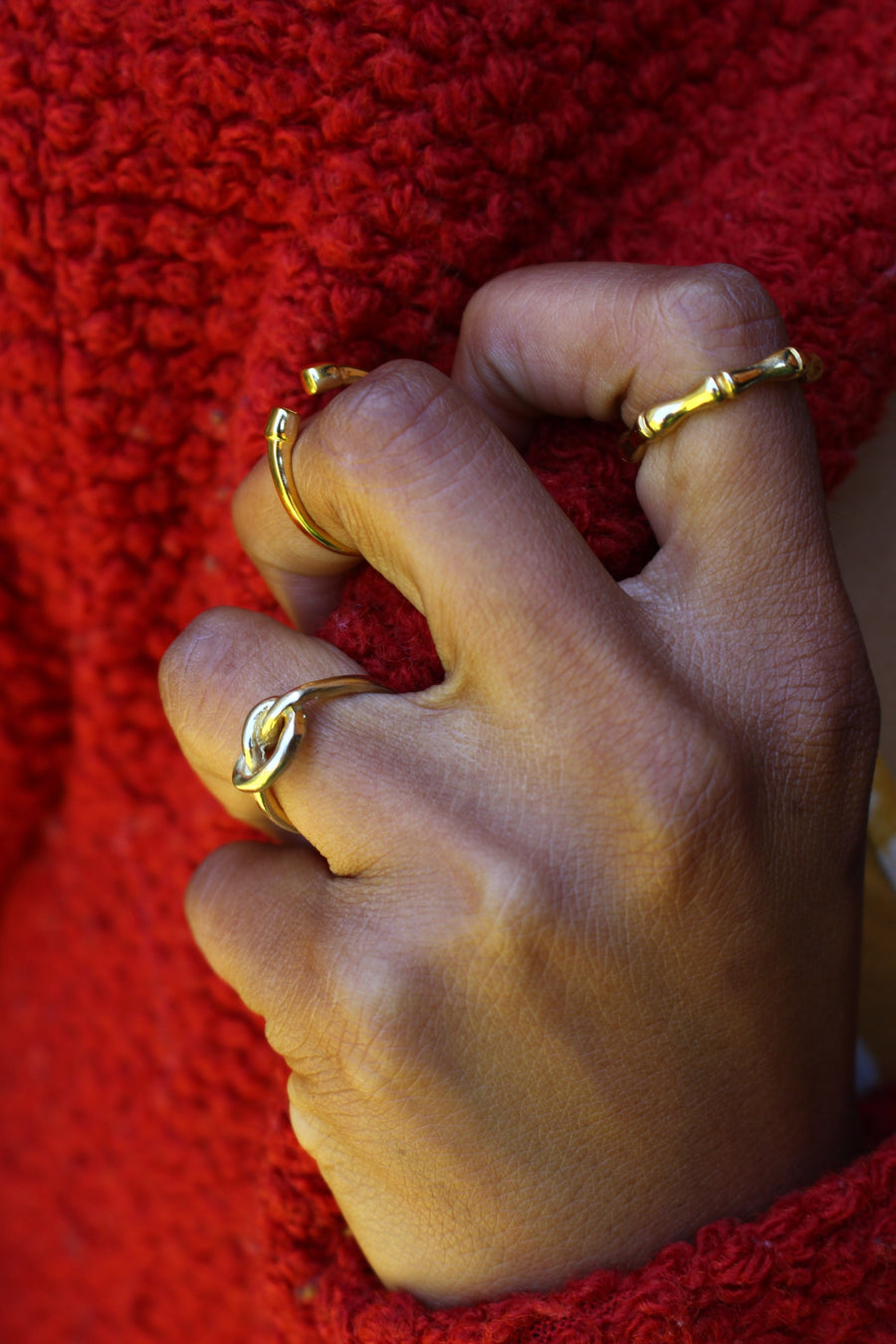Bamboo ring in gold