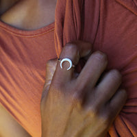 【HYERES LOR】25SS★ Champagne Full Moon Silver Wide Ring Designer fashion, Seoul-fully created | W Concept