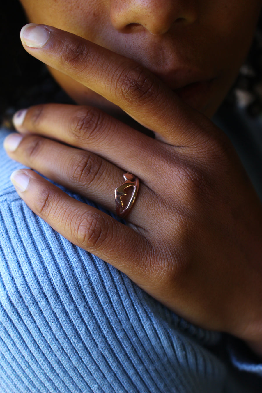 Mountains ring rose gold