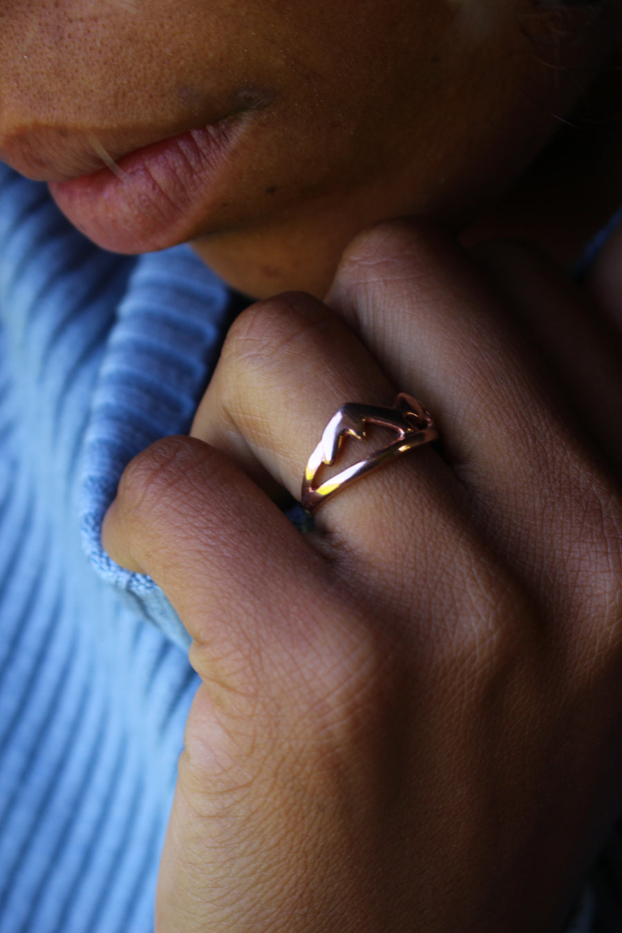 Mountains ring rose gold