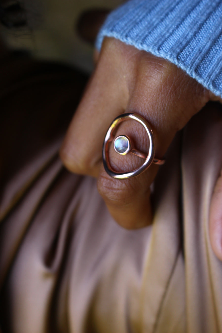 Around the world ring in rose gold