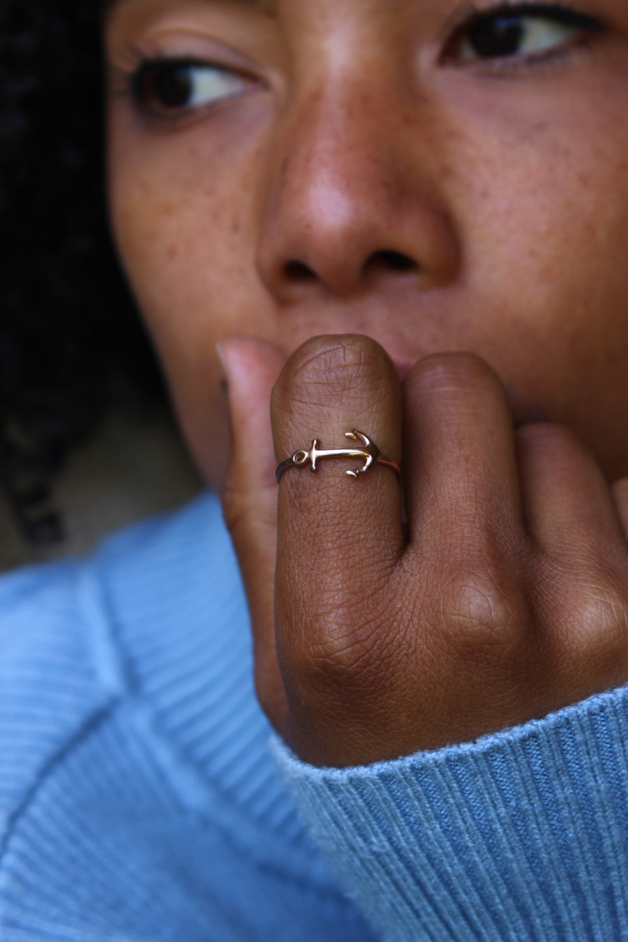 Anchor ring in rose gold