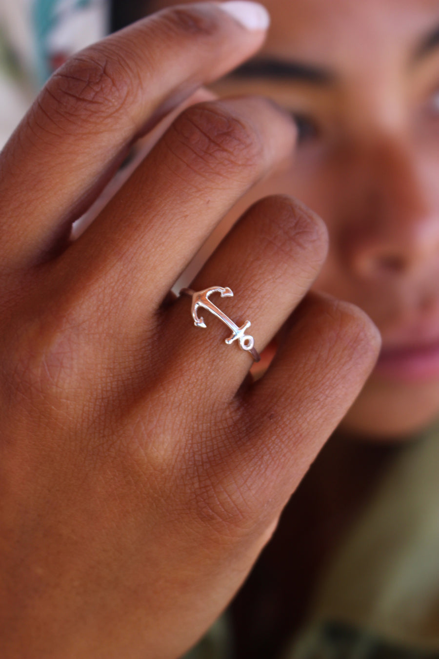 Anchor ring in silver