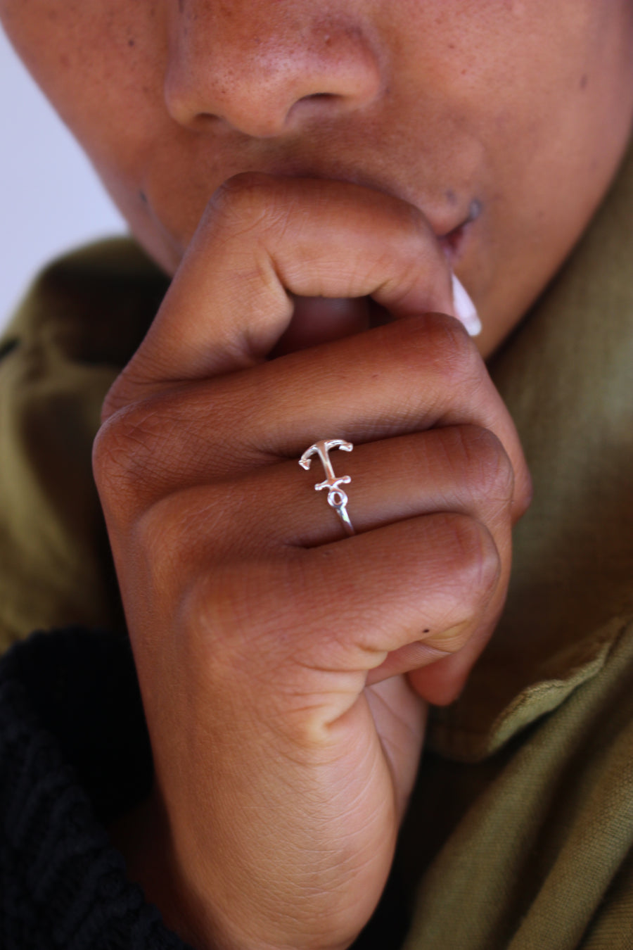 Anchor ring in silver