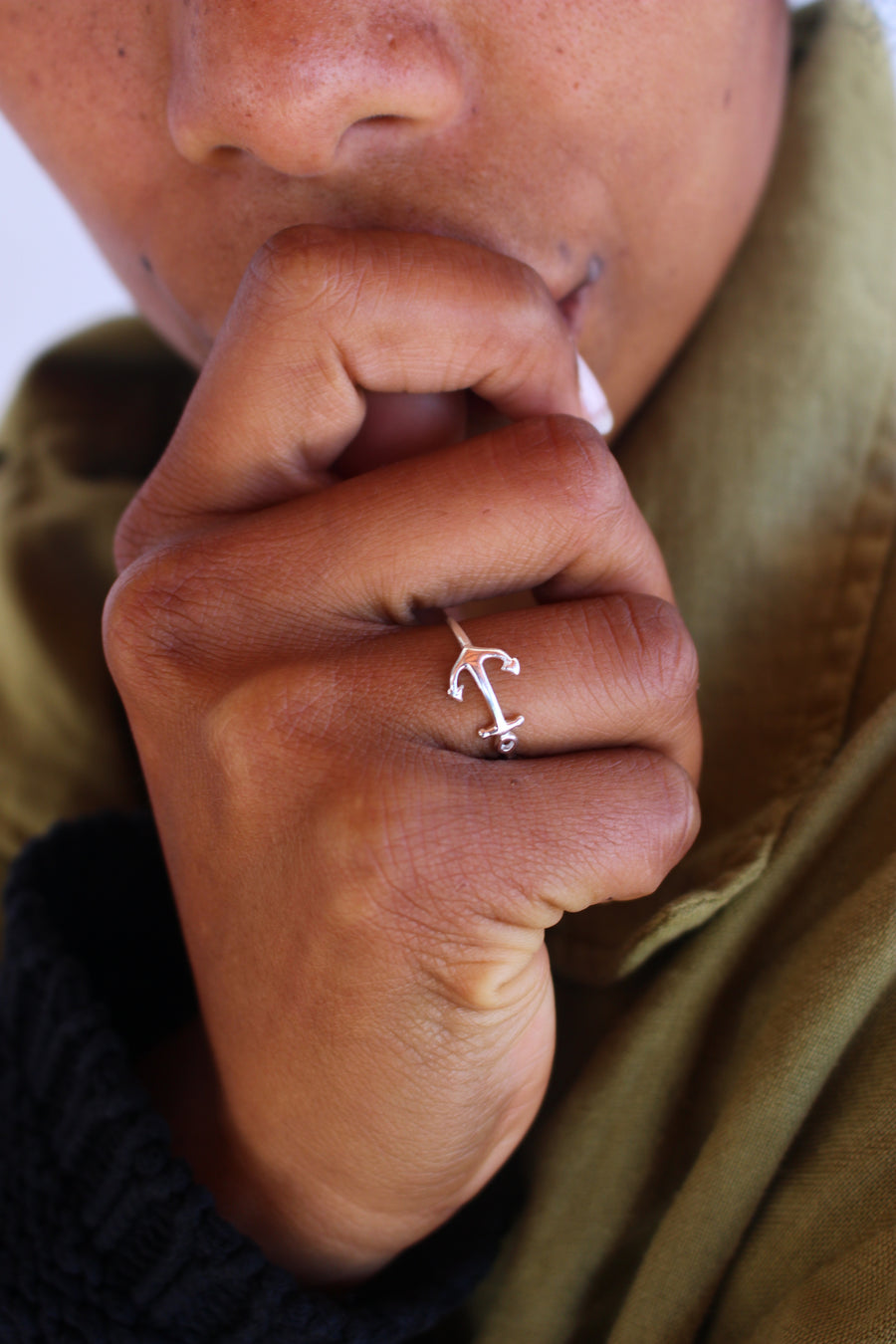 Anchor ring in silver