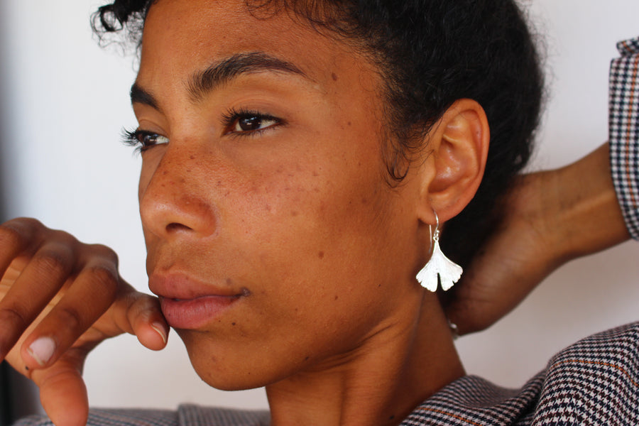 Ginkgo leaf earrings