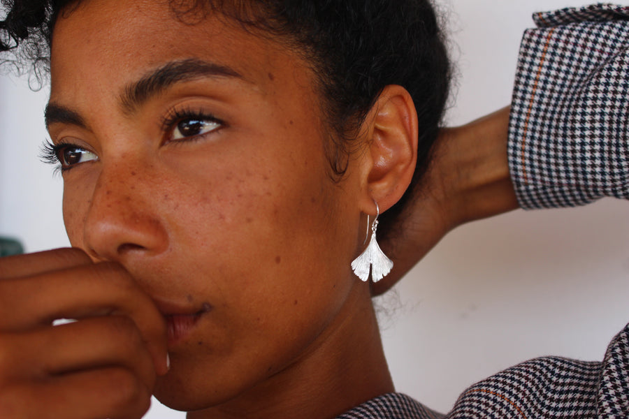 Ginkgo leaf earrings