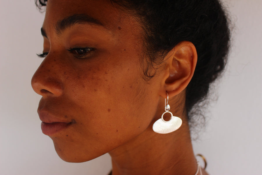 Modern tribe oval earrings