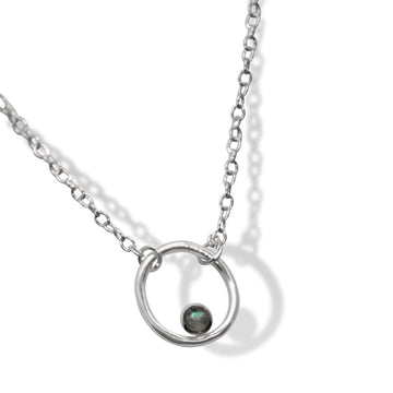 Freeform necklace in sterling silver and labradorite