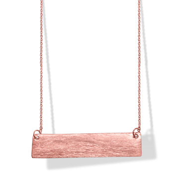 Bar necklace in ice brushed rose gold