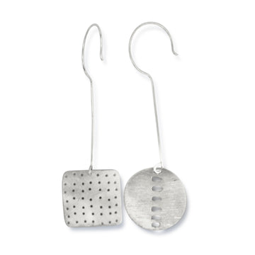 Scrambled asymmetrical earrings