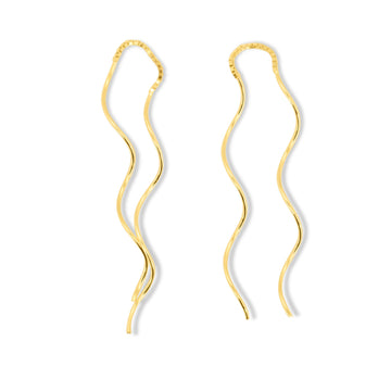 Curls both ways earrings in gold