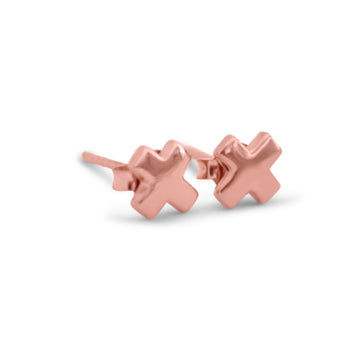 X studs in rose gold